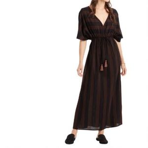 Black and Rust Striped Mira Kaftan Dress | World Market
